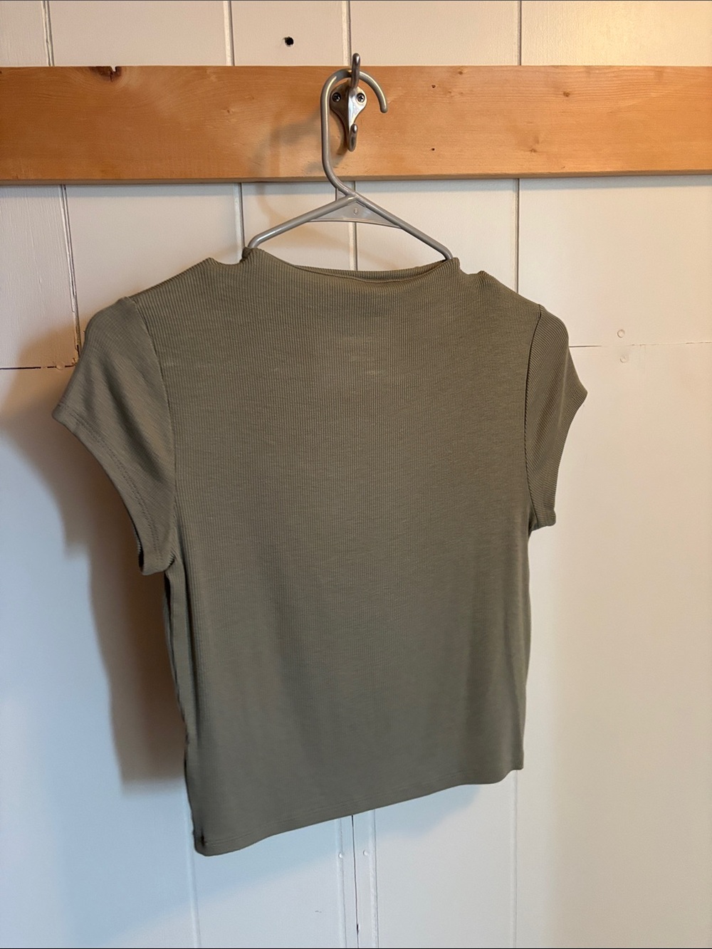 Wild Fable Ribbed Short Sleeve Top in Green Size Small Like New